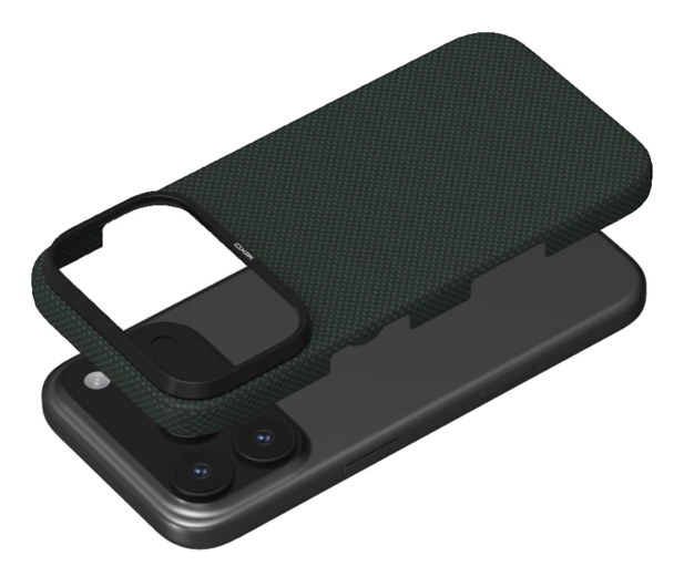 YAXO Aramid Fiber Ultra Slim Case MagSafe iPhone 17 Pro Green - 1455876 - zdjęcie 4